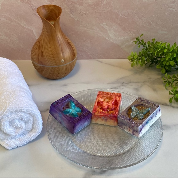 3 Bars, Butterfly Soap Bars, Handmade ( PRICE IS FIRM ) - Picture 2 of 9